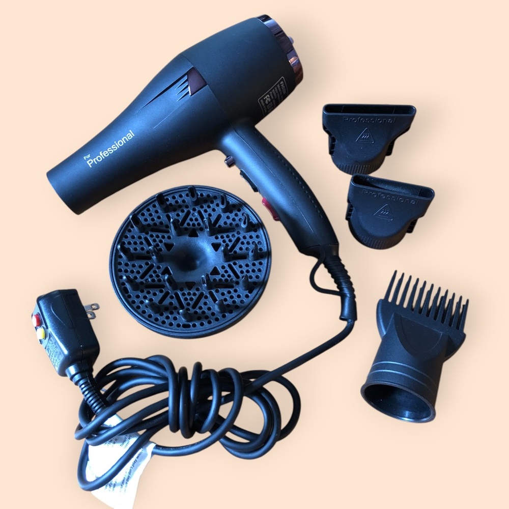 FASZIN Ionic Salon Blow Dryer Professional Hair Dryer with Attachments Black